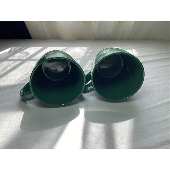 Starbucks Coffee Mugs 12oz 2022 Green Brush Stroke Marble-Set of 2 Mugs Mermaid - Picture 5 of 6